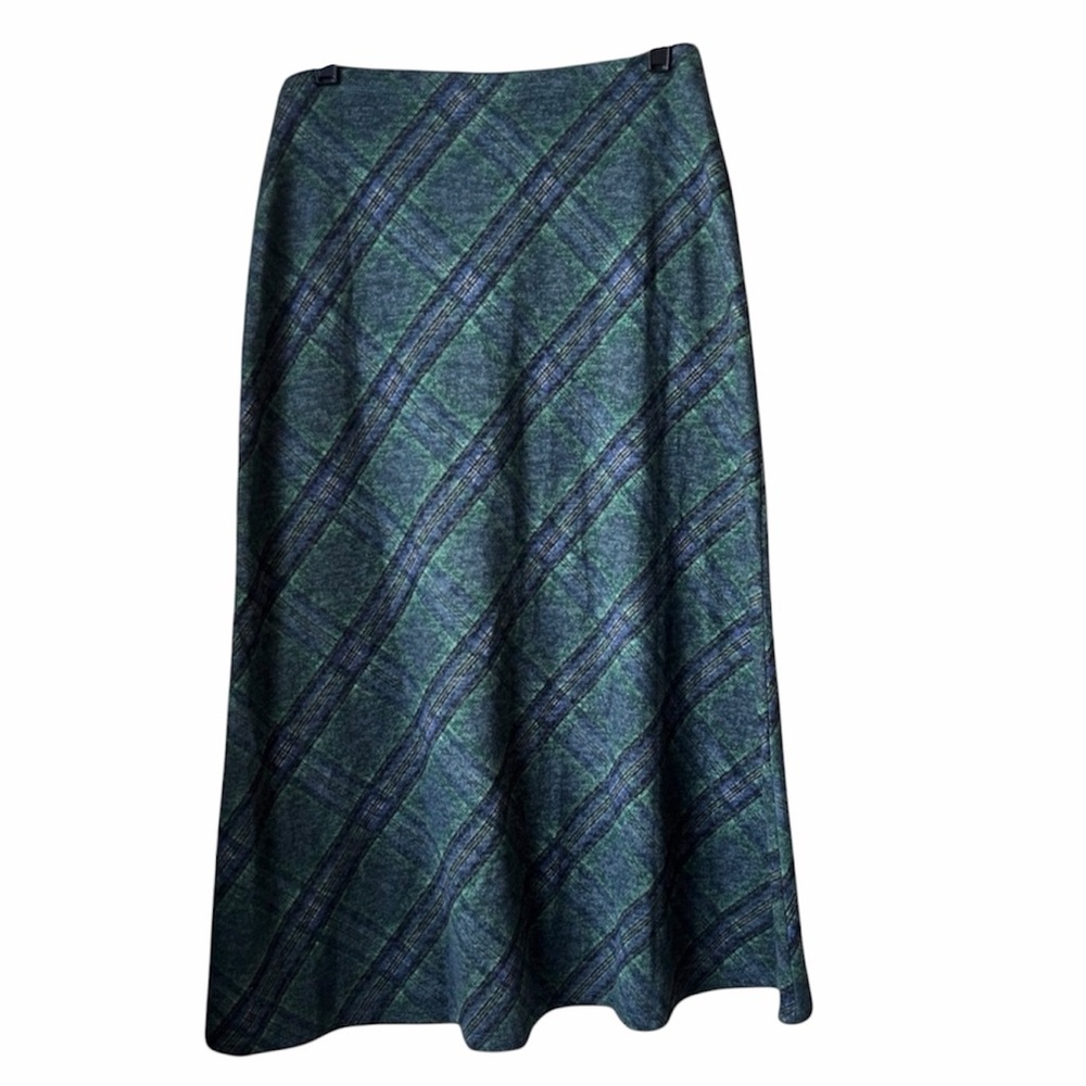 NYCC New York Clothing Co. Plaid A-Line Midi Skirt Tartan M Dark Academia